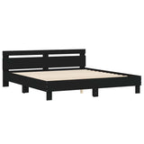 Bed Frame without Mattress Black 183x203 cm King - Side View