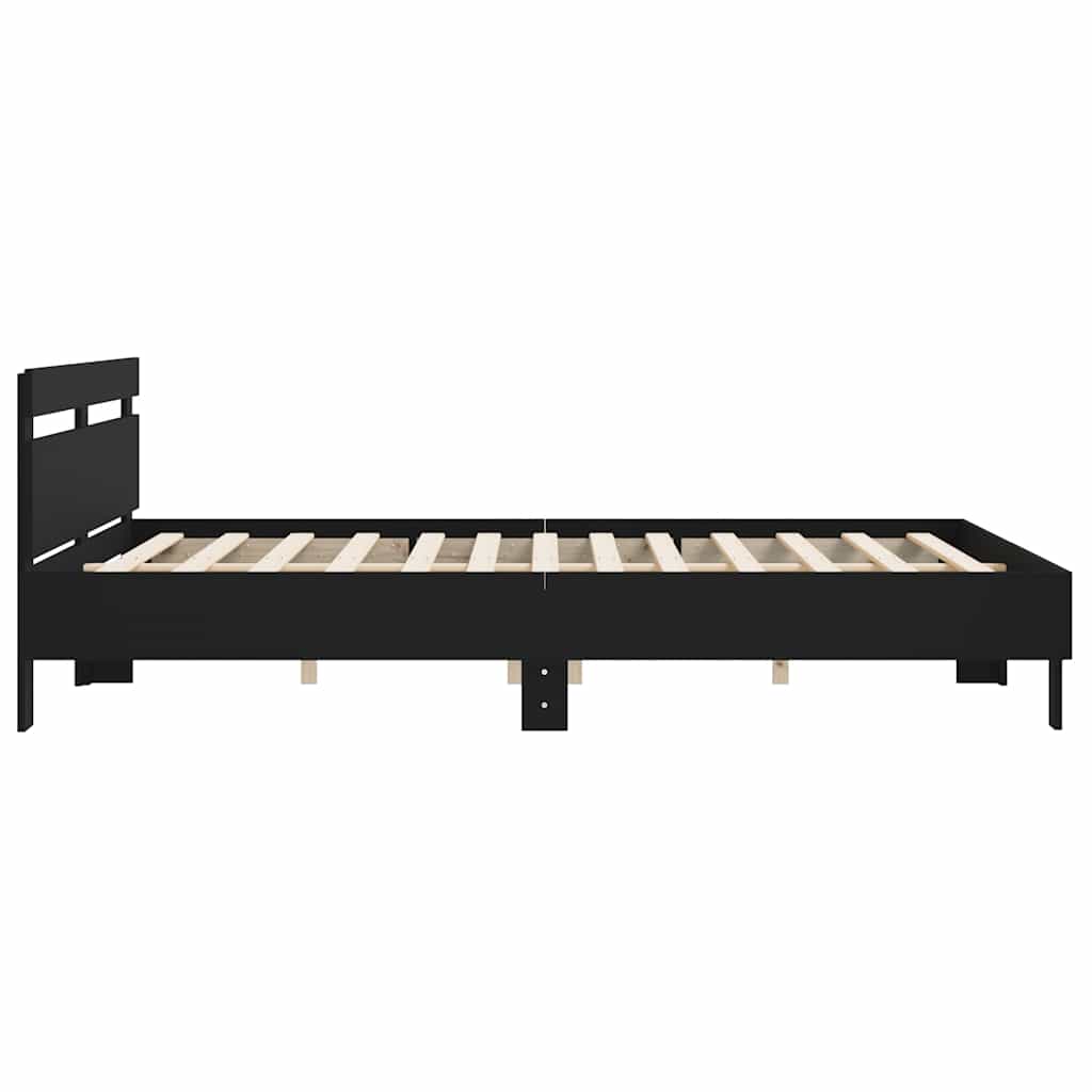 Bed Frame without Mattress Black 183x203 cm King