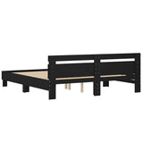 Bed Frame without Mattress Black 183x203 cm King - Close-Up Angle