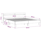 Bed Frame without Mattress Black 183x203 cm King - Extra Image