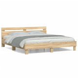 Bed Frame without Mattress Sonoma Oak 183x203 cm King - Front View