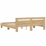 Bed Frame without Mattress Sonoma Oak 183x203 cm King - Close-Up Angle