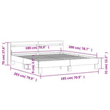Bed Frame without Mattress Sonoma Oak 183x203 cm King