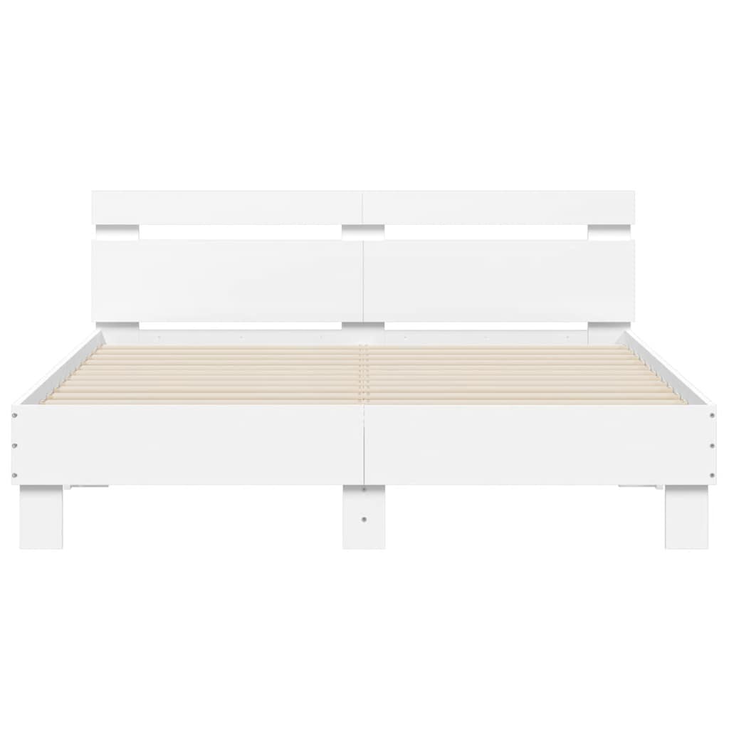 Bed Frame without Mattress White 150x200 cm