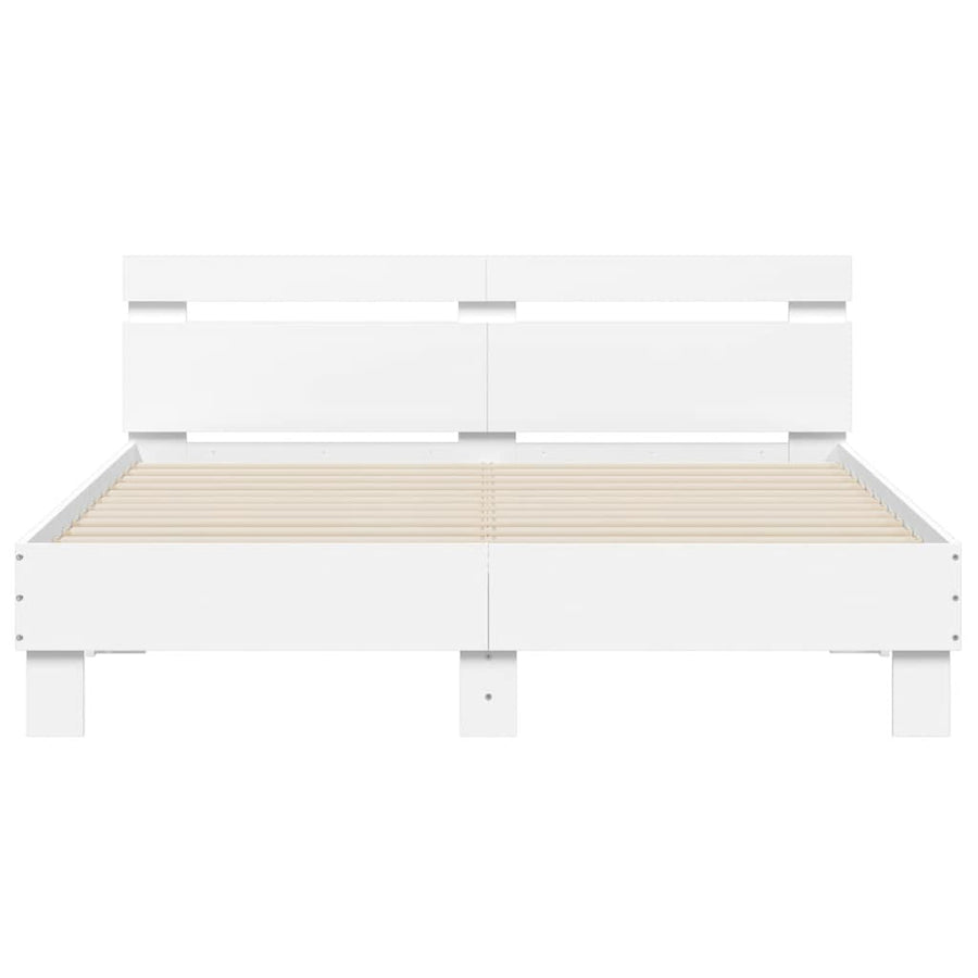 Bed Frame without Mattress White 150x200 cm