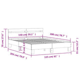 Bed Frame without Mattress White 150x200 cm