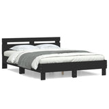 Bed Frame without Mattress Black 150x200 cm - Front View