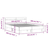 Bed Frame without Mattress Black 150x200 cm