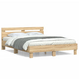 Bed Frame without Mattress Sonoma Oak 150x200 cm - Front View