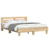 Bed Frame without Mattress Sonoma Oak 150x200 cm - Top-Down View