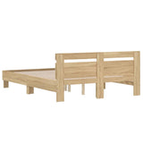 Bed Frame without Mattress Sonoma Oak 150x200 cm - Close-Up Angle