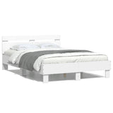 Bed Frame without Mattress White 135x190 cm - Front View