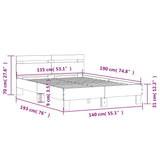 Bed Frame without Mattress White 135x190 cm - Extra Image