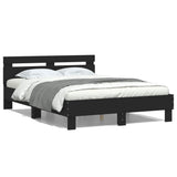 Bed Frame without Mattress Black 135x190 cm - Front View
