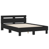Bed Frame without Mattress Black 135x190 cm - Side View