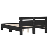 Bed Frame without Mattress Black 135x190 cm - Close-Up Angle