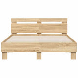 Bed Frame without Mattress Sonoma Oak 135x190 cm
