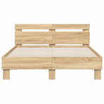 Bed Frame without Mattress Sonoma Oak 135x190 cm