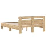 Bed Frame without Mattress Sonoma Oak 135x190 cm - Close-Up Angle