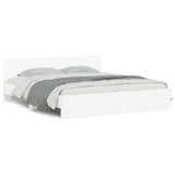 Bed Frame without Mattress White 183x203 cm King - Front View