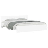 Bed Frame without Mattress White 183x203 cm King - Side View