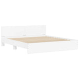 Bed Frame without Mattress White 183x203 cm King