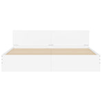 Bed Frame without Mattress White 183x203 cm King