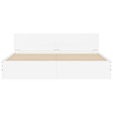 Bed Frame without Mattress White 183x203 cm King - 45-Degree Angle