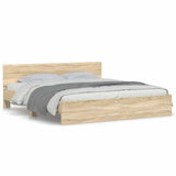 Bed Frame without Mattress Sonoma Oak 183x203 cm King - Front View