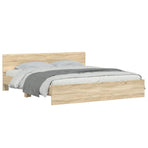 Bed Frame without Mattress Sonoma Oak 183x203 cm King