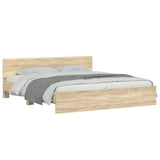 Bed Frame without Mattress Sonoma Oak 183x203 cm King - Top-Down View