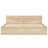 Bed Frame without Mattress Sonoma Oak 183x203 cm King