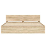Bed Frame without Mattress Sonoma Oak 183x203 cm King