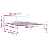 Bed Frame without Mattress Sonoma Oak 183x203 cm King - Extra Image