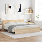 Bed Frame without Mattress Sonoma Oak 183x203 cm King