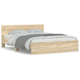 Bed Frame without Mattress Sonoma Oak 150x200 cm - Front View