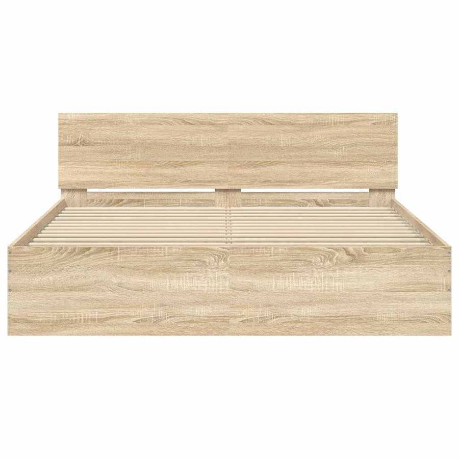 Bed Frame without Mattress Sonoma Oak 150x200 cm