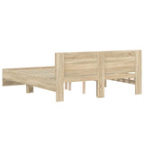 Bed Frame without Mattress Sonoma Oak 150x200 cm - Close-Up Angle