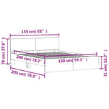 Bed Frame without Mattress Sonoma Oak 150x200 cm - Extra Image