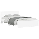 Bed Frame without Mattress White 135x190 cm - Side View