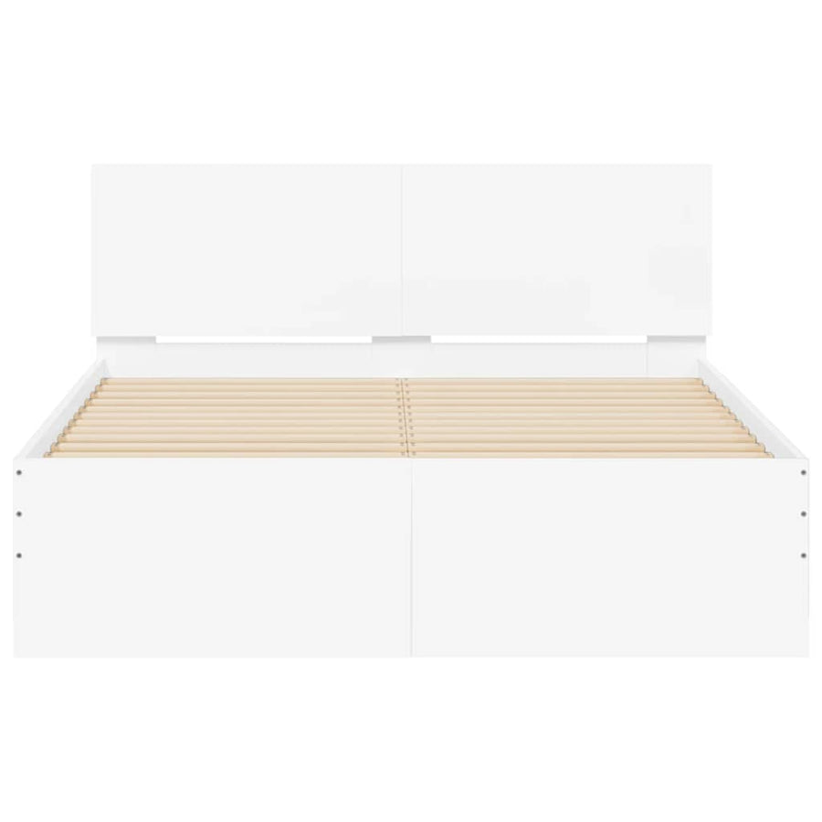 Bed Frame without Mattress White 135x190 cm