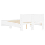 Bed Frame without Mattress White 135x190 cm - Close-Up Angle