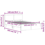 Bed Frame without Mattress White 135x190 cm - Extra Image