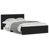 Bed Frame without Mattress Black 135x190 cm - Front View