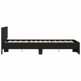 Bed Frame without Mattress Black 135x190 cm - Rear View