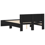 Bed Frame without Mattress Black 135x190 cm - Close-Up Angle