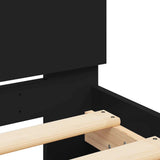 Bed Frame without Mattress Black 135x190 cm - Low Angle