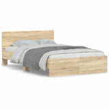 Bed Frame without Mattress Sonoma Oak 135x190 cm - Front View