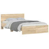 Bed Frame without Mattress Sonoma Oak 135x190 cm - Side View