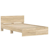 Bed Frame without Mattress Sonoma Oak 135x190 cm - Top-Down View